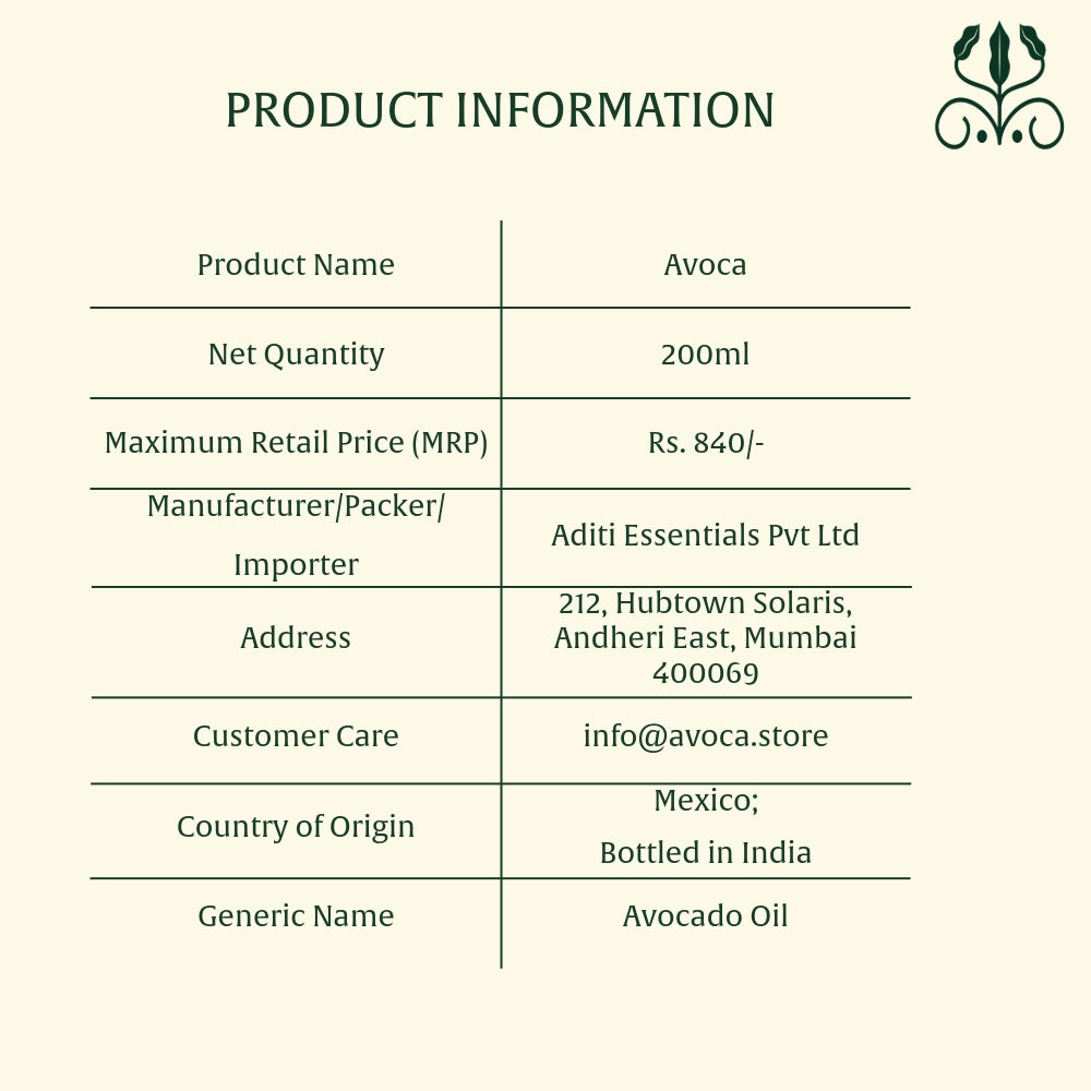 Avoca Extra Virgin Avocado Oil