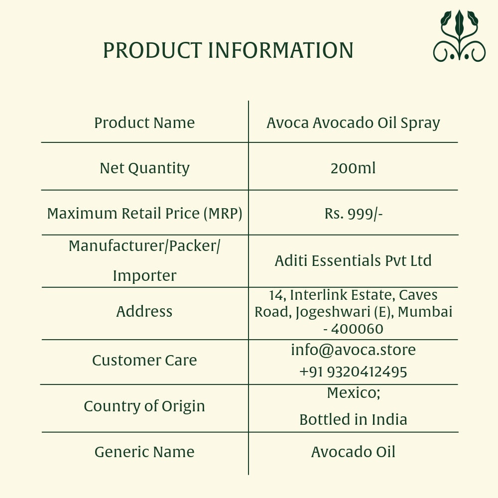 AVOCA Cold Pressed Avocado Oil Cooking Spray — 200ml | Air Fryer, Salads & Grilling