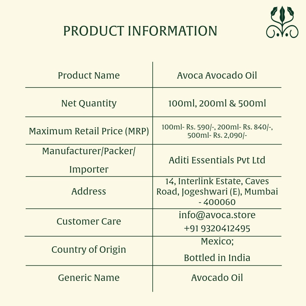 Avoca Extra Virgin Avocado Oil